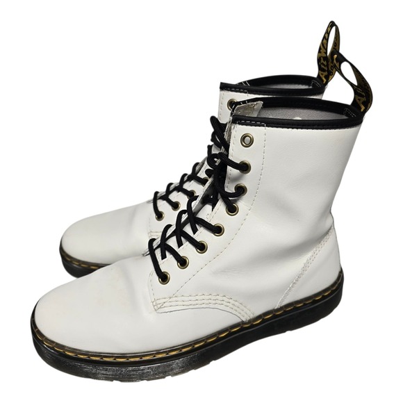 Dr. Martens Shoes - Dr. Martens Womens Size 9 41 Mens 8 White Leather Zavala Lace Up Boots